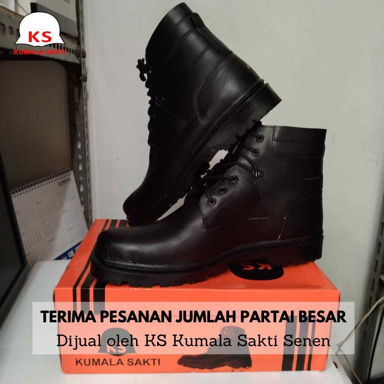 Sepatu PDH Safety Tinggi Sedang Tali KS 0831