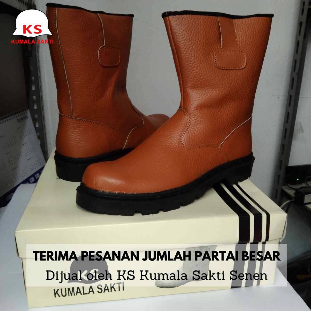 Sepatu PDL Safety Slongsong Coklat KS 085